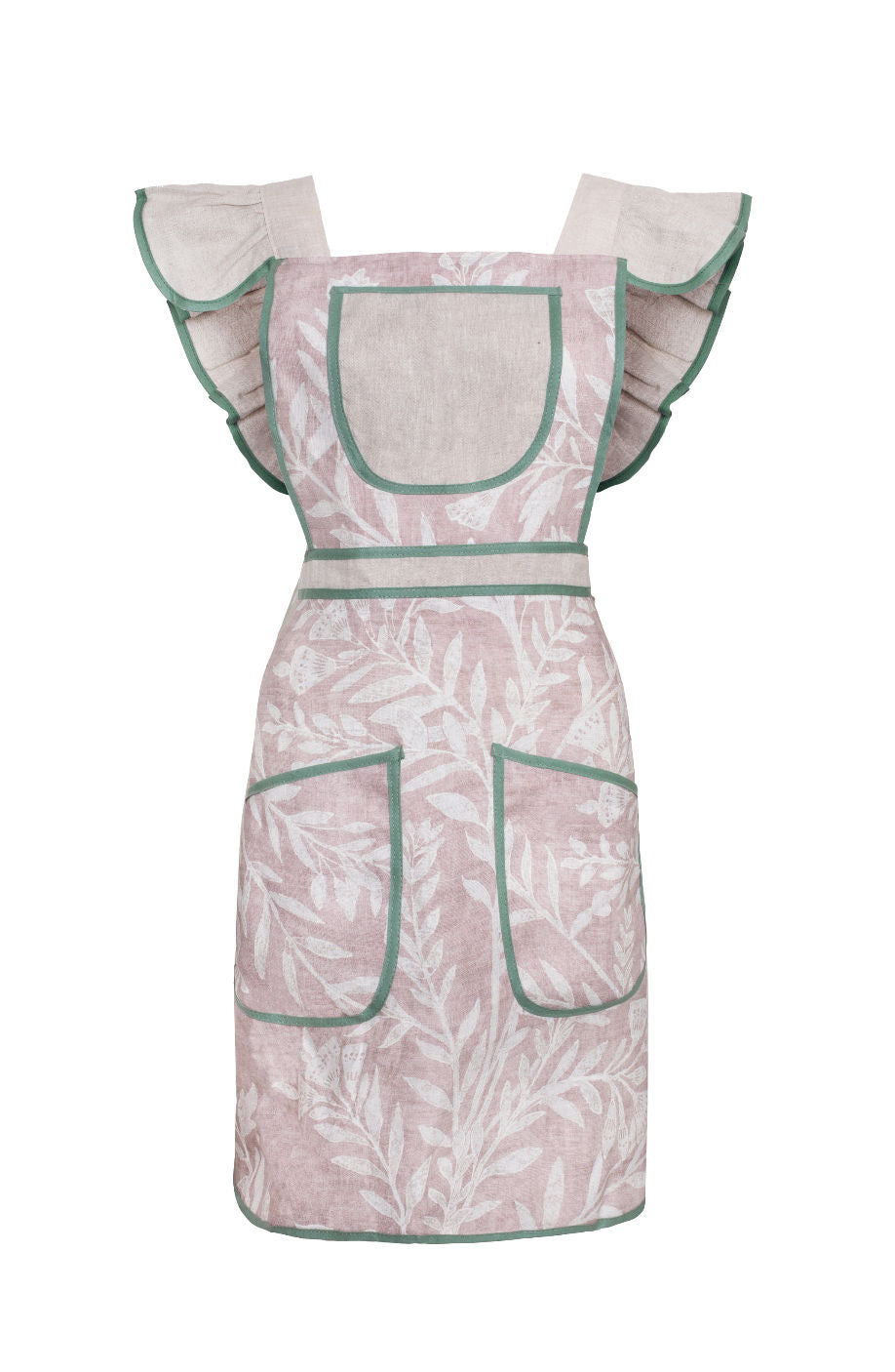Full Frill Hosting Apron in Pink Linen