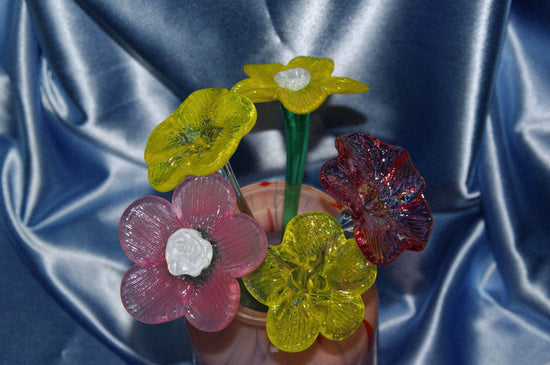 Mouth-blown Crystal Flower Bouquet
