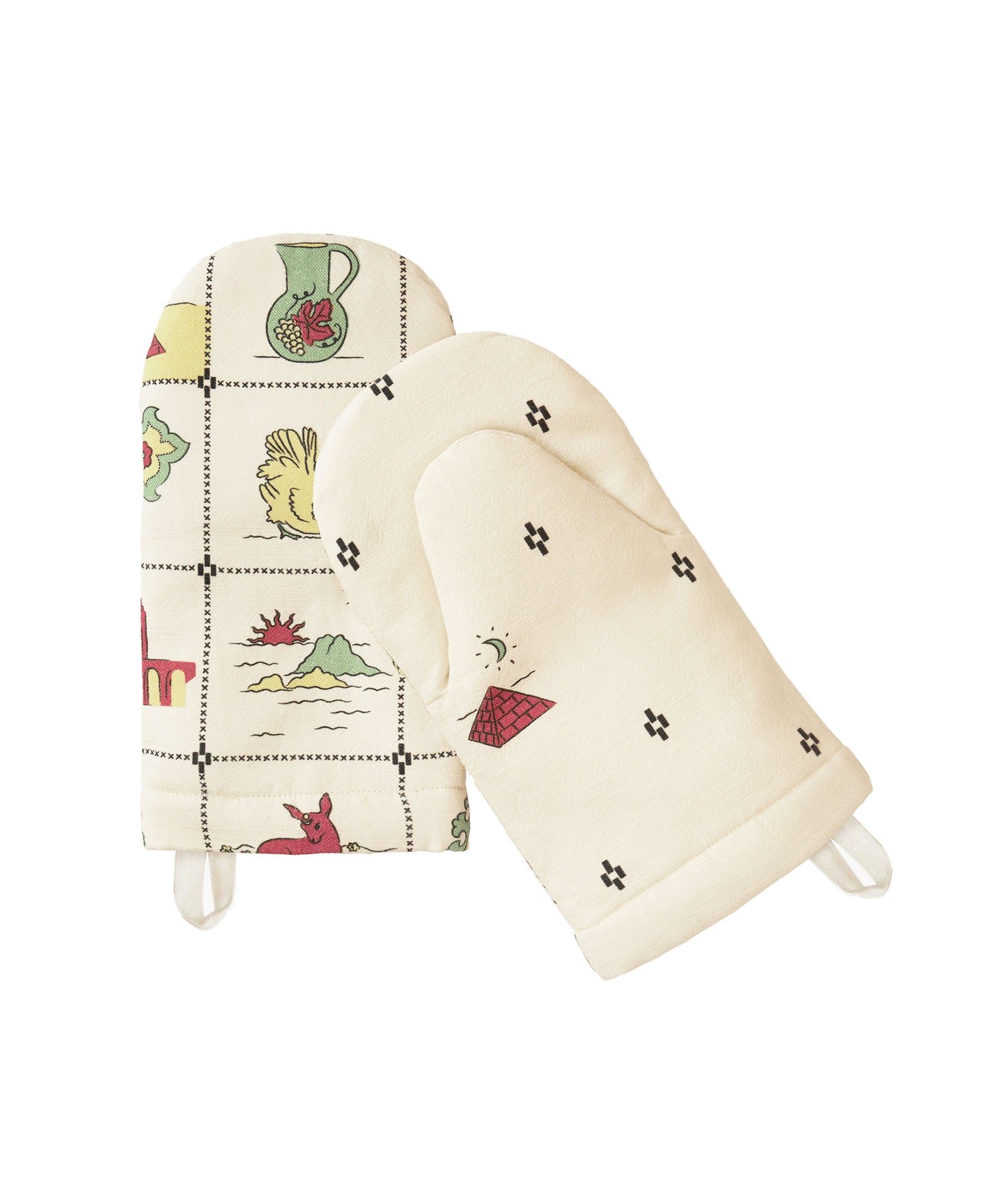 Redwork Oven Mitt in Black