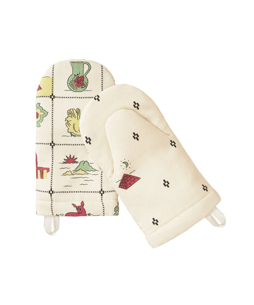 Redwork Oven Mitt in Black