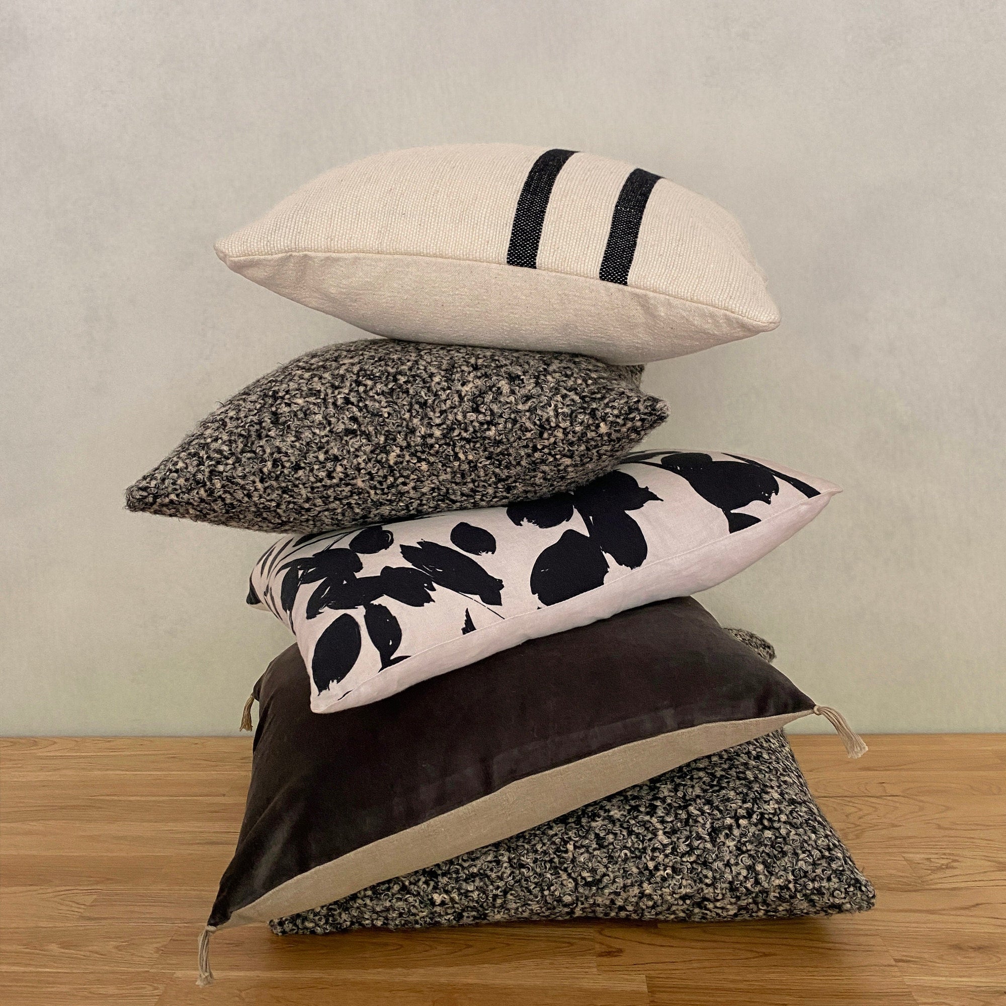 The Velvet And Linen Cushion Ash Grey