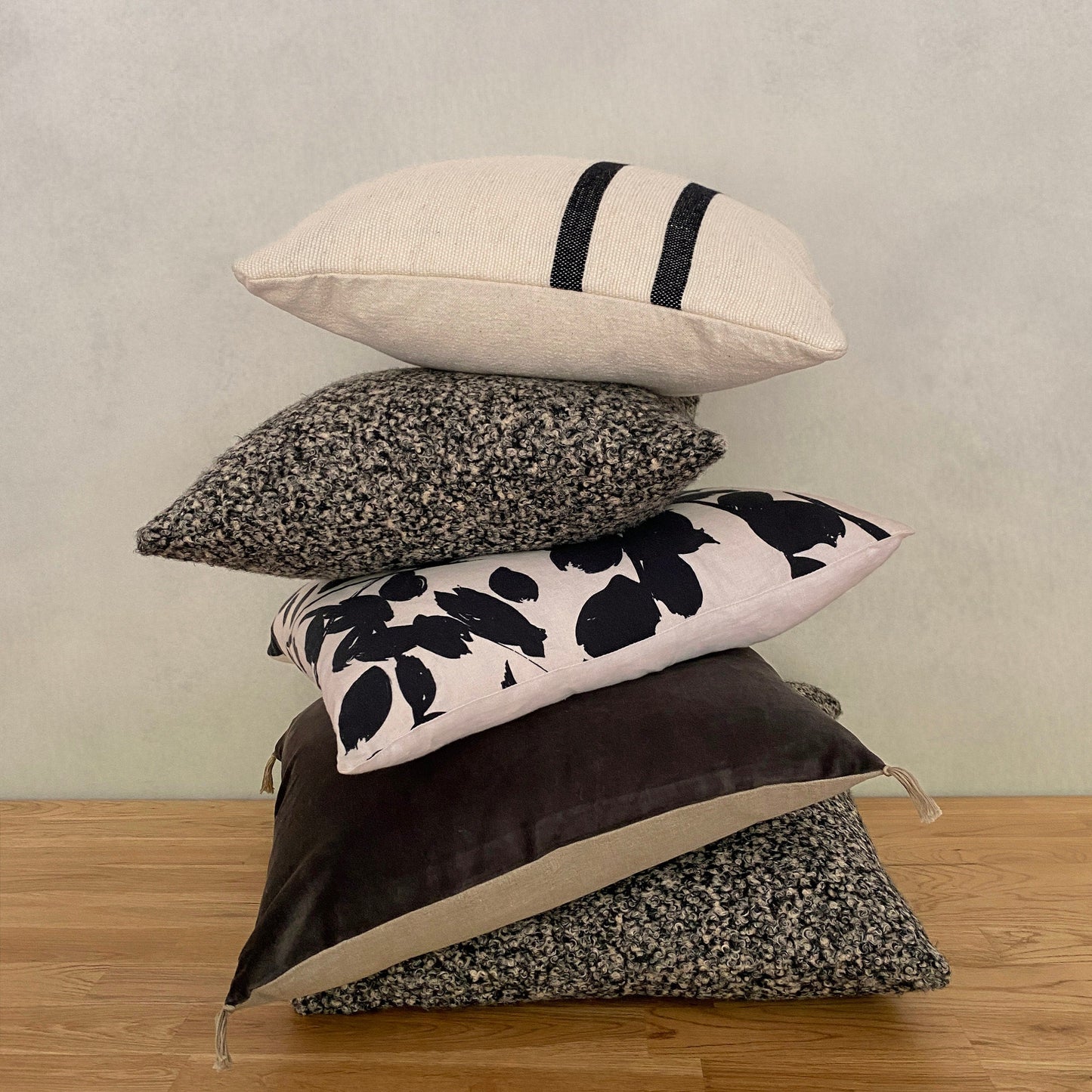 The Velvet And Linen Cushion Ash Grey