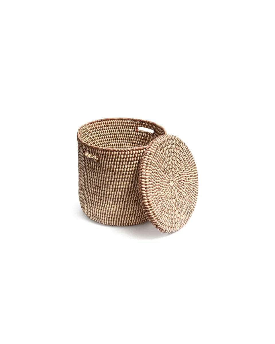 DHIDI: Mocha Checked Laundry Basket