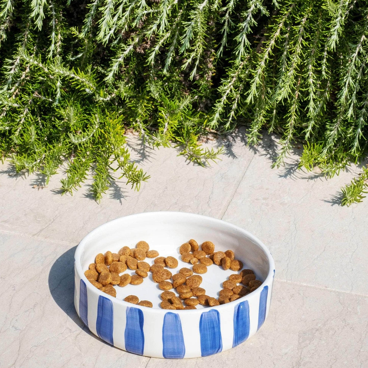 Blue Stripes Dog Bowl