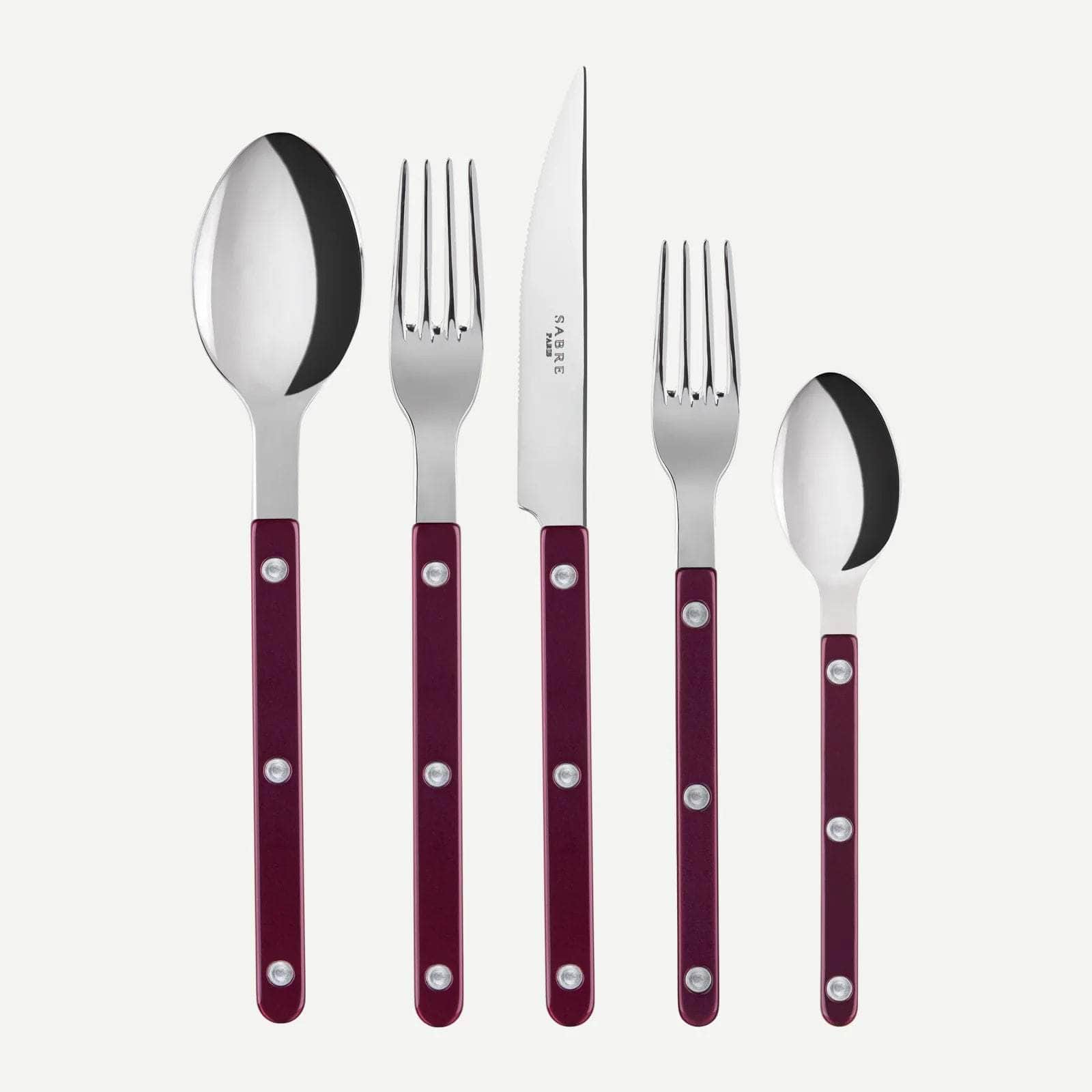 Bistrot Pearly 5pc Cutlery Set, Aubergine