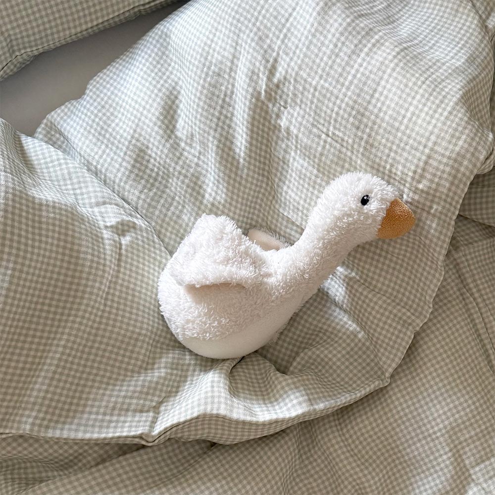 Organic Muslin Bedding  Set - Sage Gingham