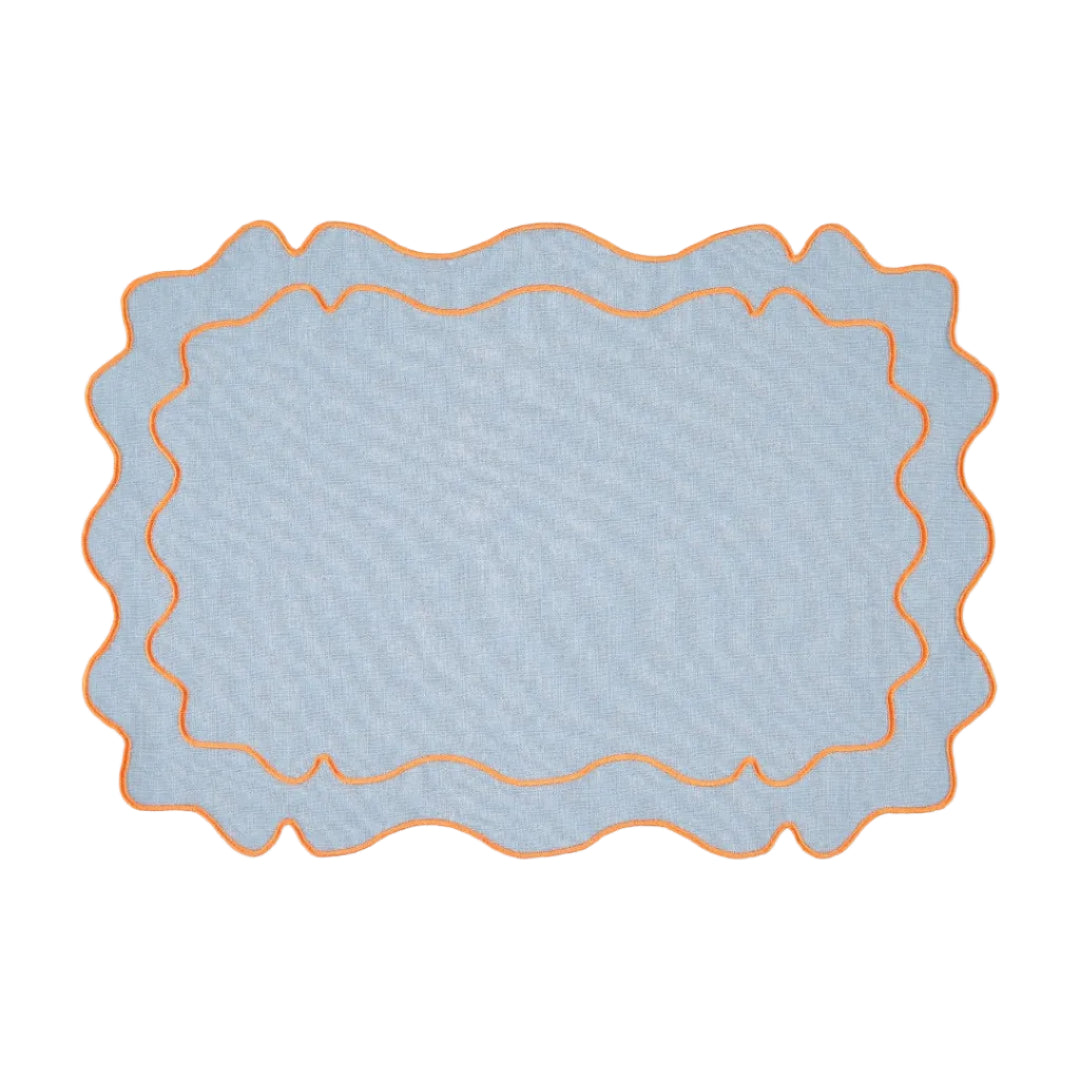 Sintra Placemat, Blue with Orange