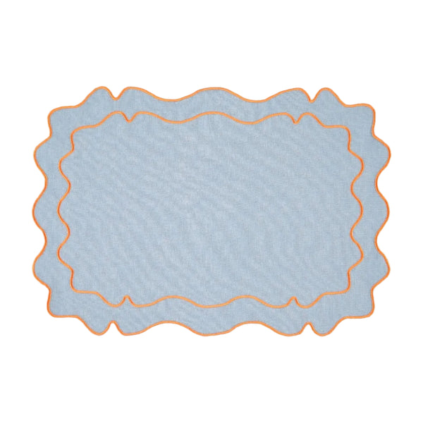 Sintra Placemat, Blue with Orange