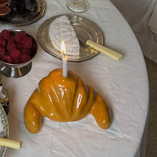 Ceramic Croissant Candle Holder