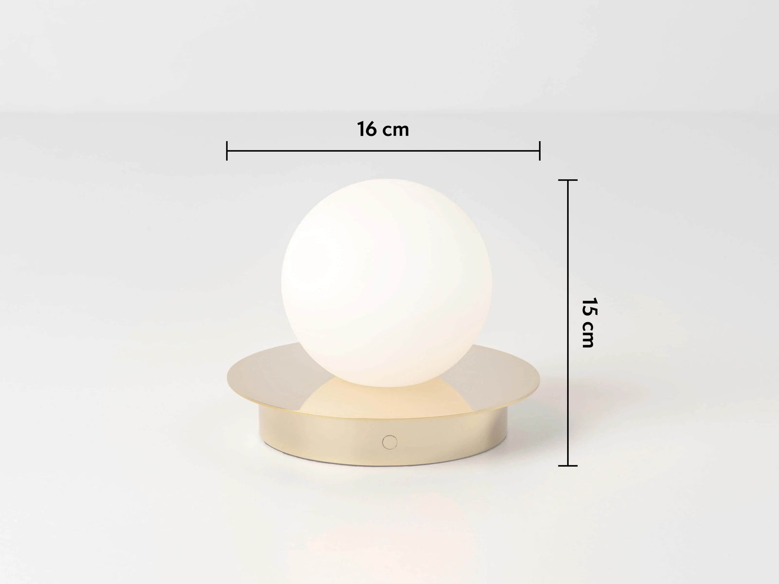 Brass opal disk rechargeable table lamp