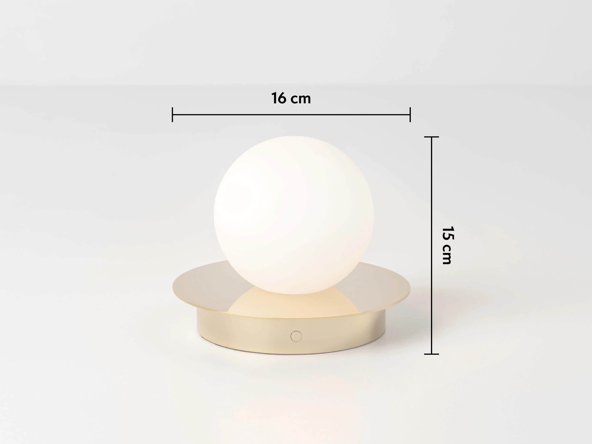 Brass opal disk rechargeable table lamp
