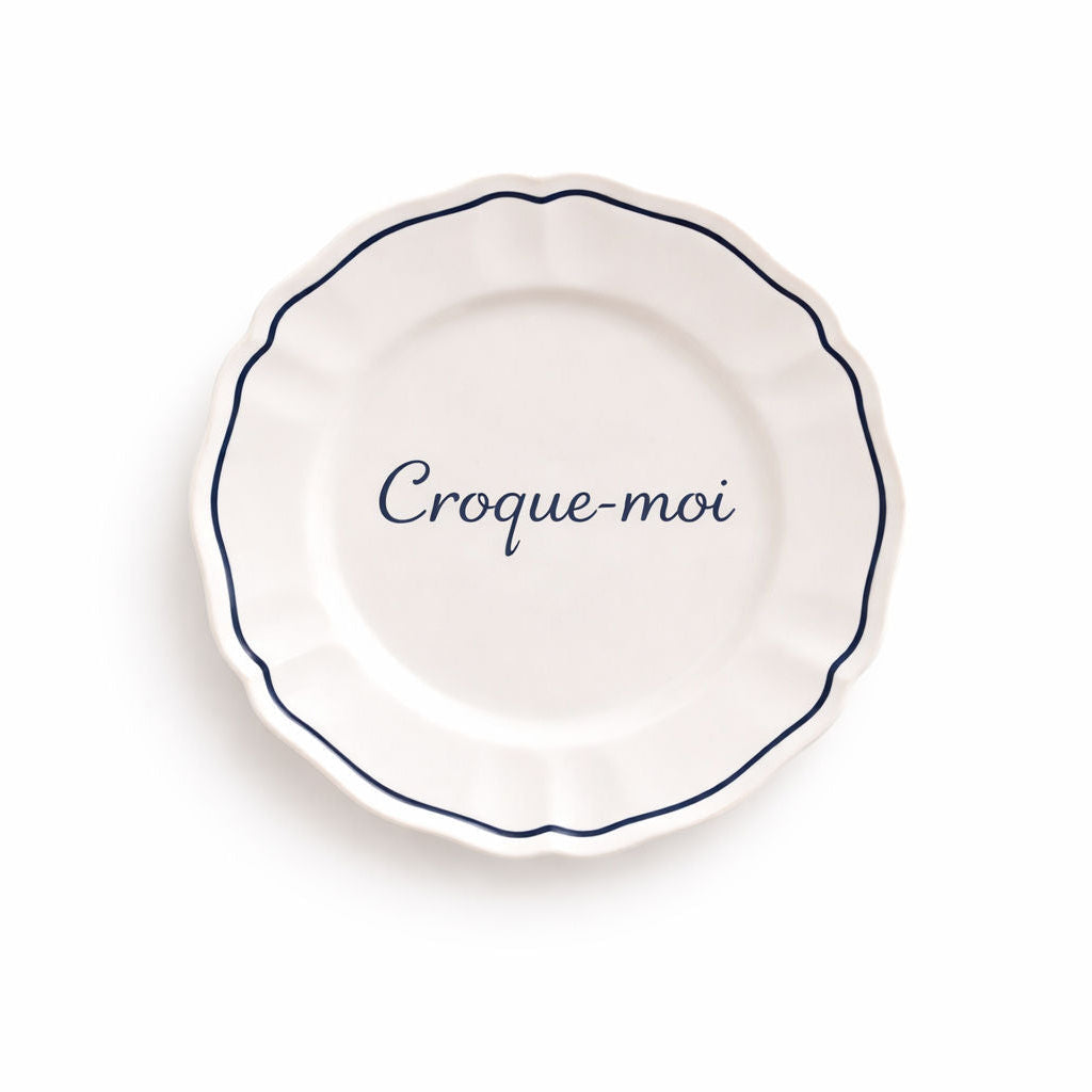 Sveva's Home "Croque-moi" Ceramic Scalloped Plate Set of 4