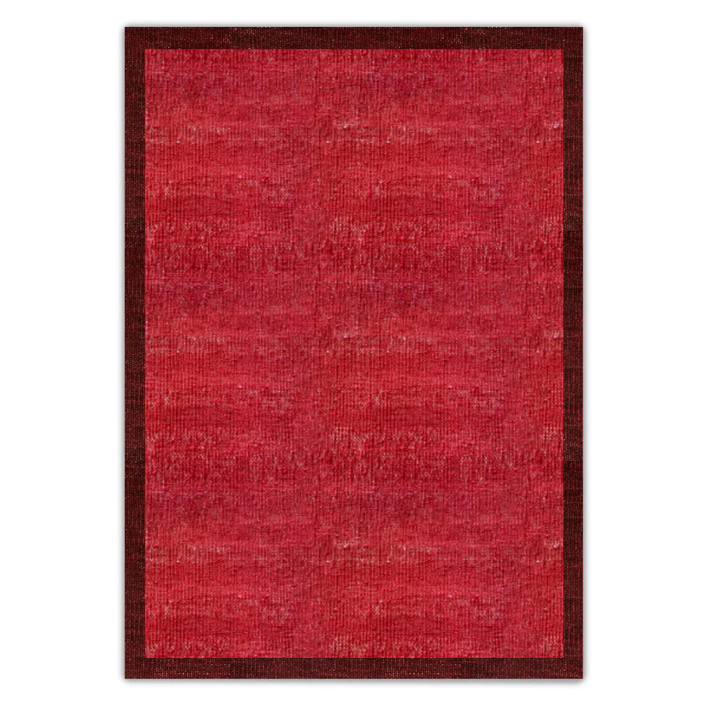 Pomegranate with Burgundy Border Flatweave Rug