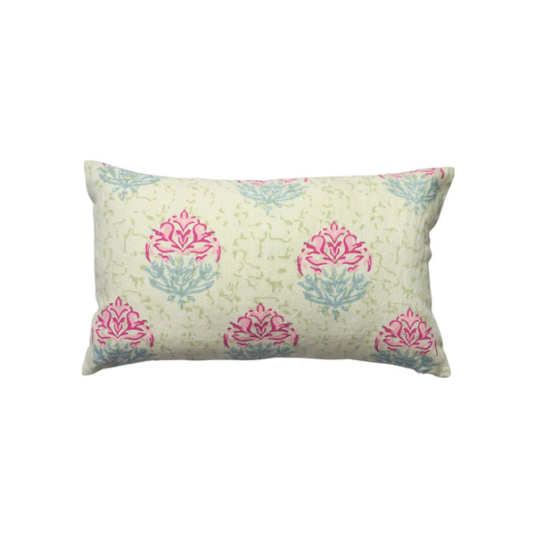 Vana - Lumbar Pure Linen Throw Pillow Cover - Aloe Green