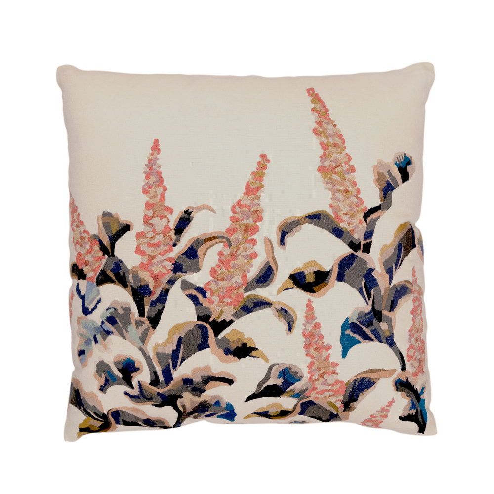 Tapestry Hand Embroidered Silk Pillow Cover 20×20 in