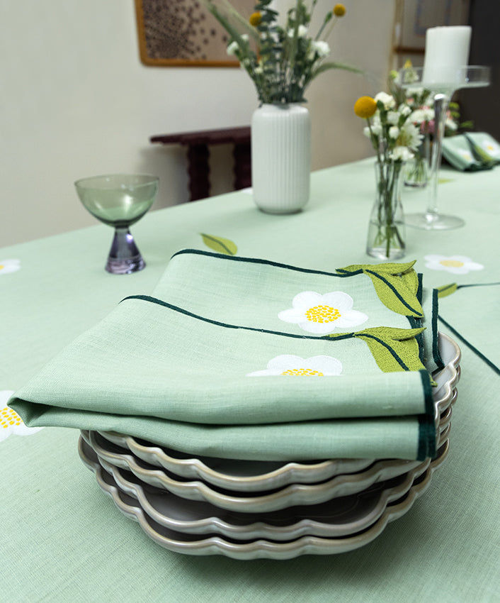 Embroidered Tablecloths - Green (Set of 4)