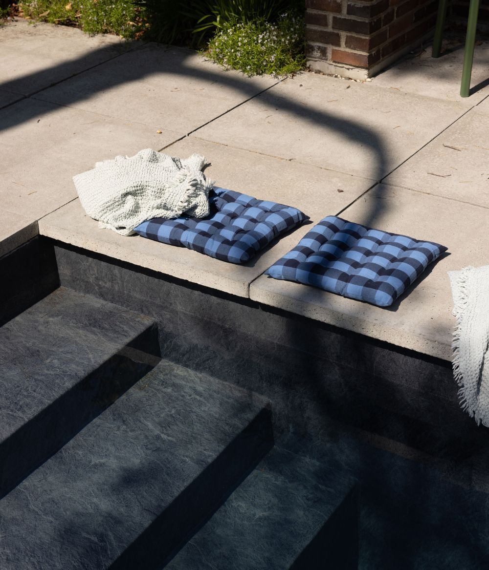 Seat Cushion Checked Blue