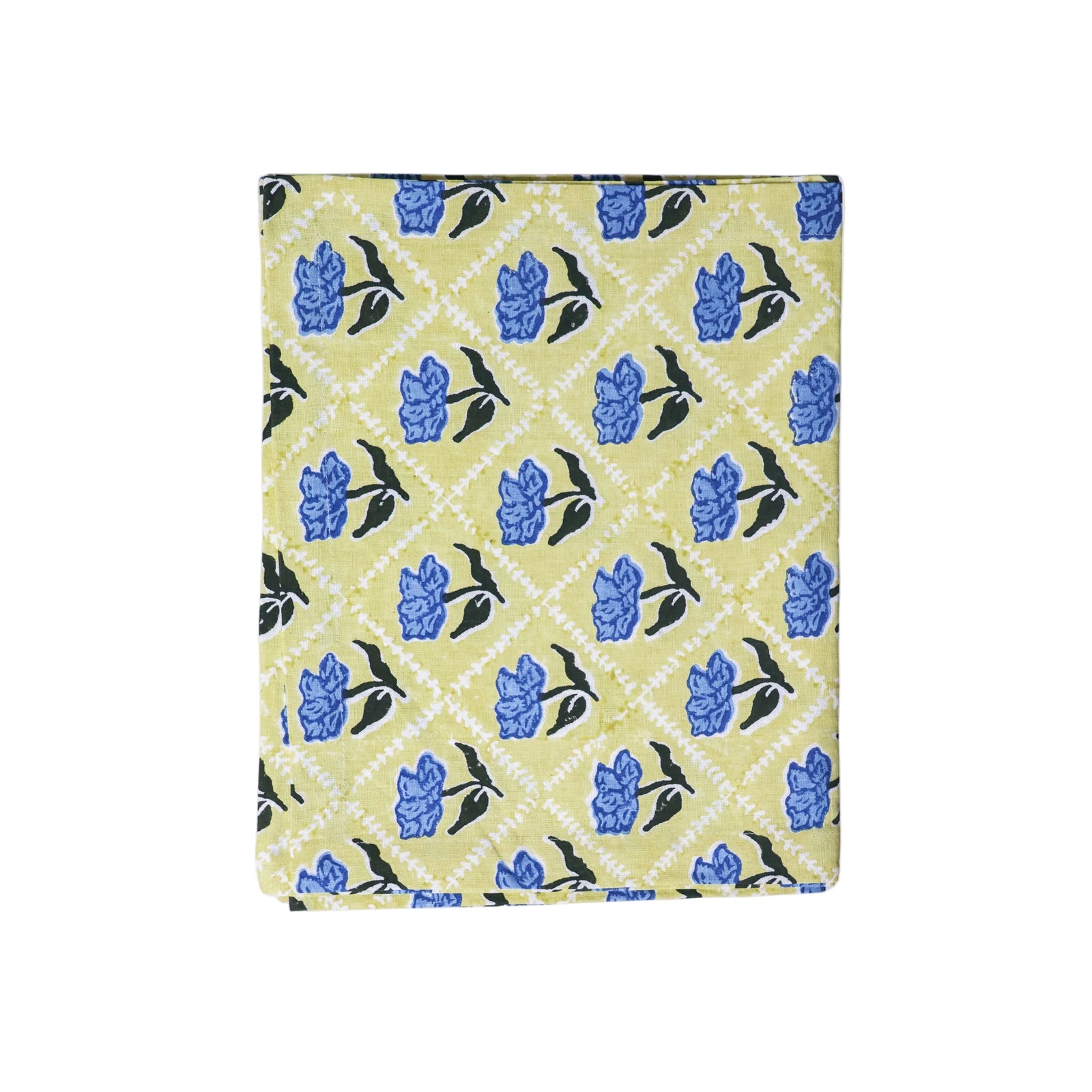 Noor - Pure Linen Handprinted Table Runner - Butter Yellow