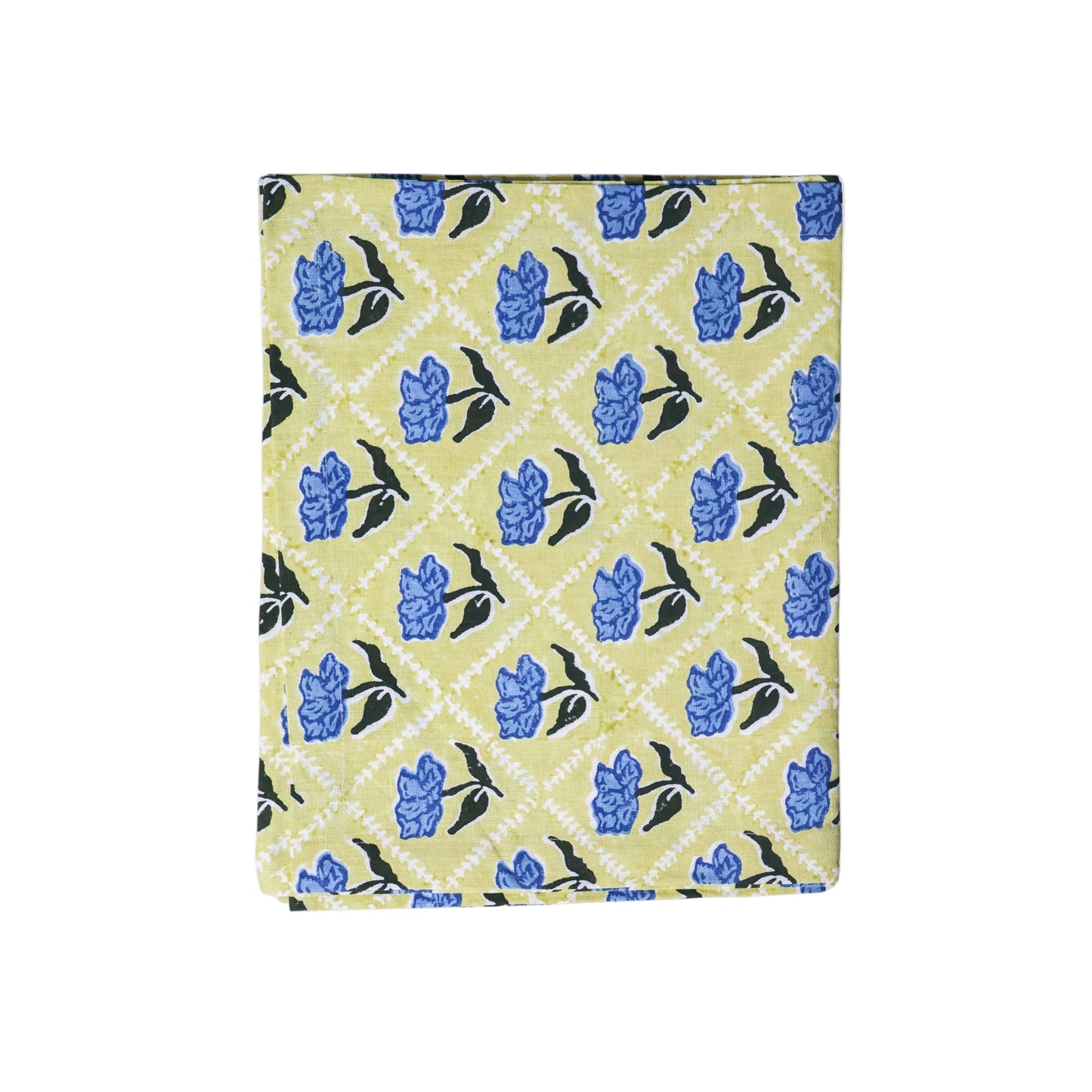 Noor - Pure Linen Handprinted Table Runner - Butter Yellow