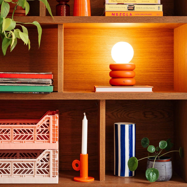 Peel orange cordless table lamp