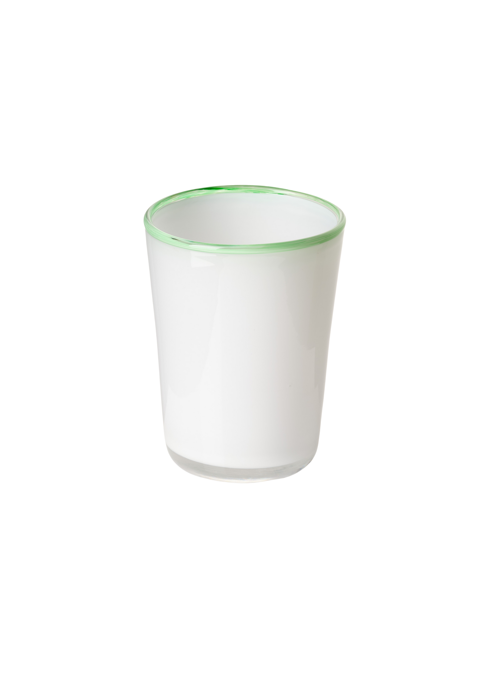 Thyme Hand Blown Water Glass in White/Green