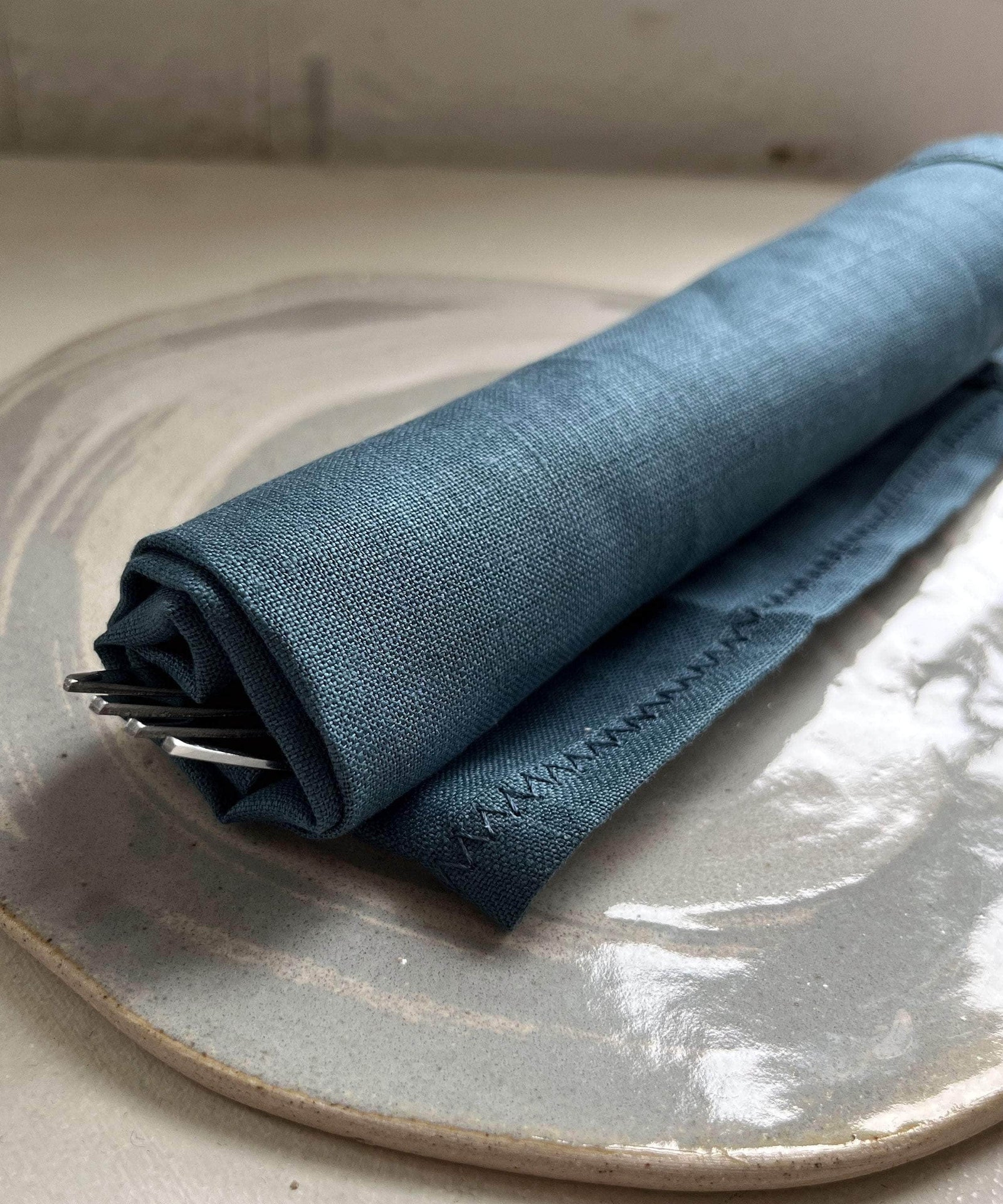 Irish Linen Napkin - Holm Blue