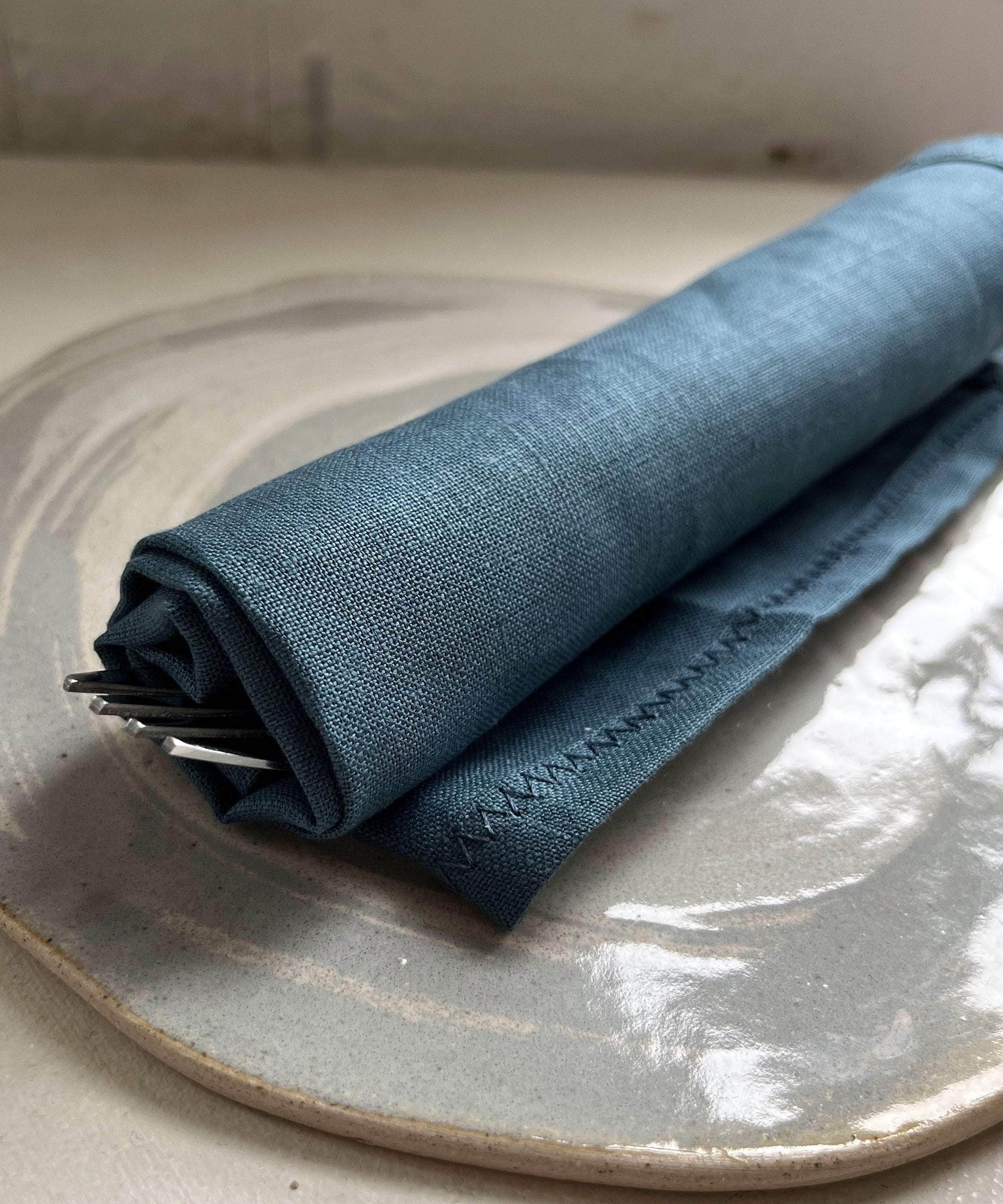 Irish Linen Napkin - Holm Blue