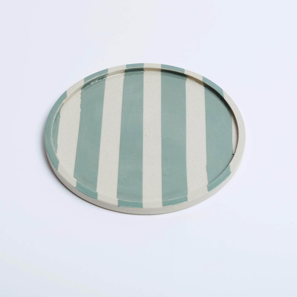 Duci Striped Plate Green 19cm