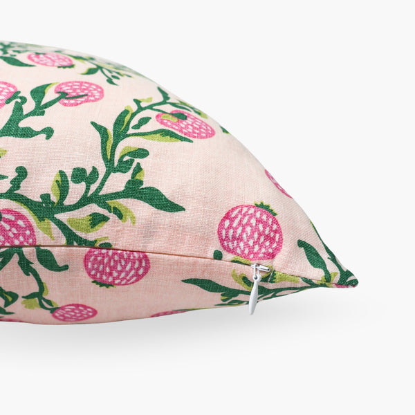 Rasa - Pure Linen Throw Pillow Cover - Pastel Pink