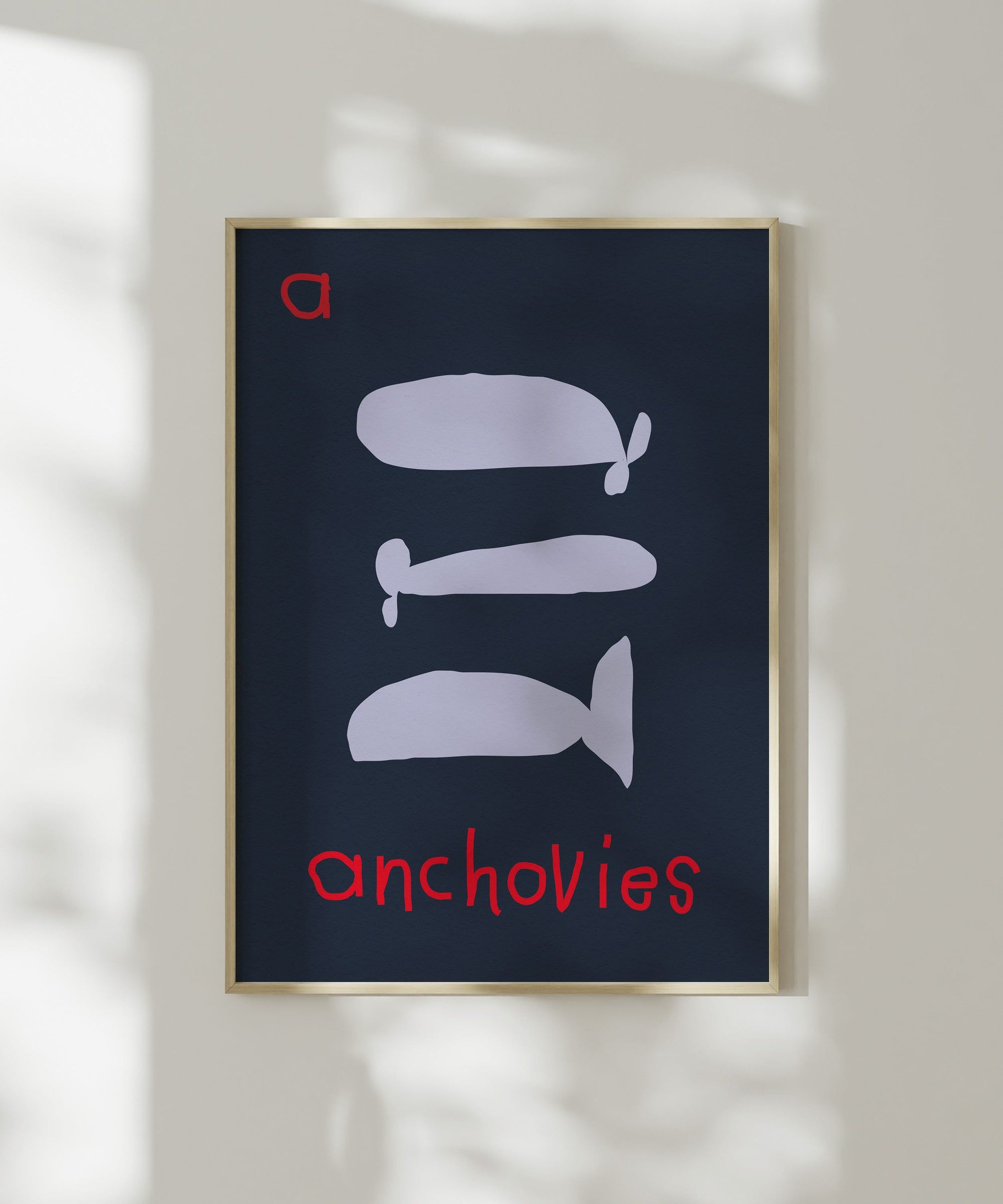 A for Anchovies Art Print