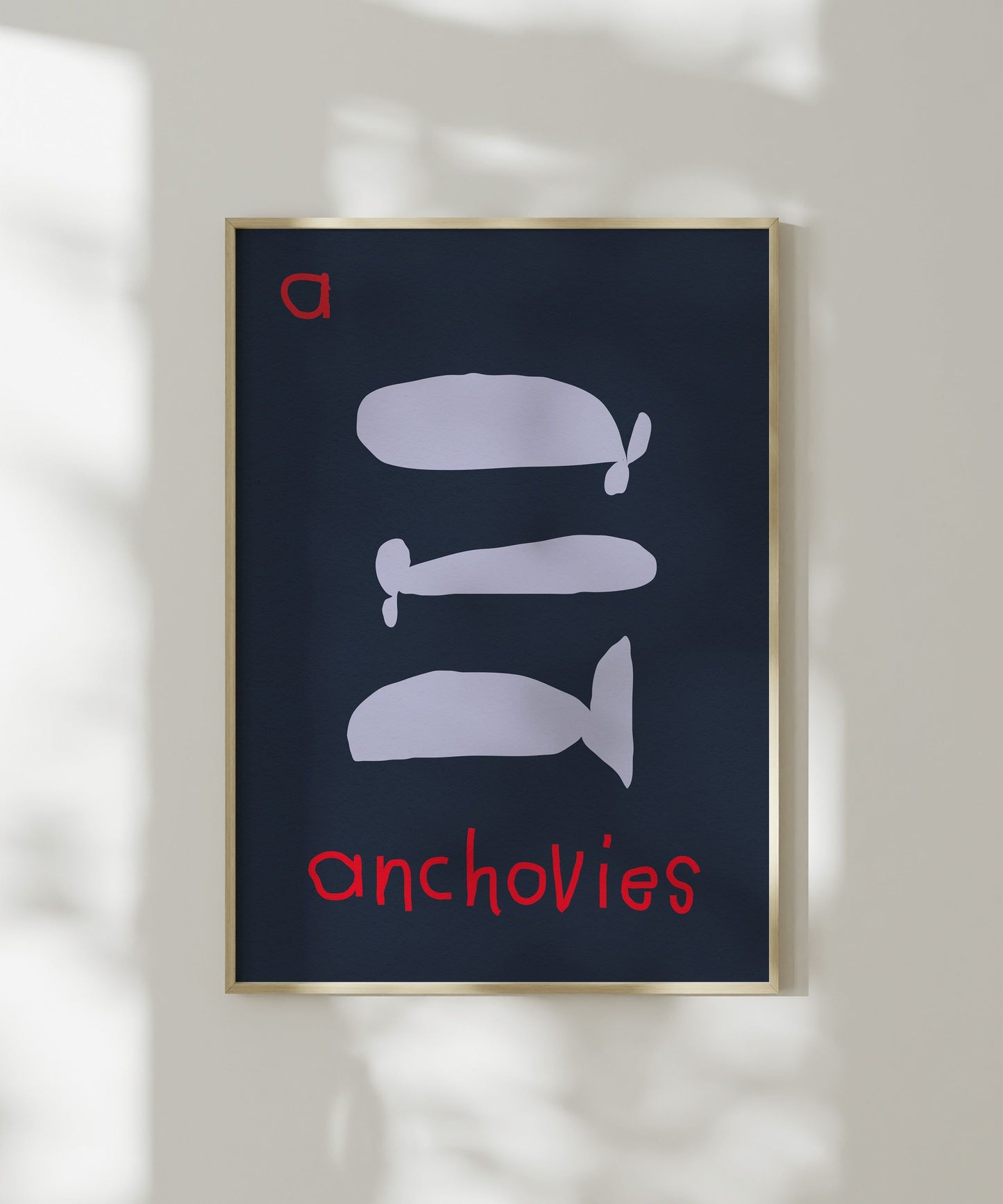 A for Anchovies Art Print