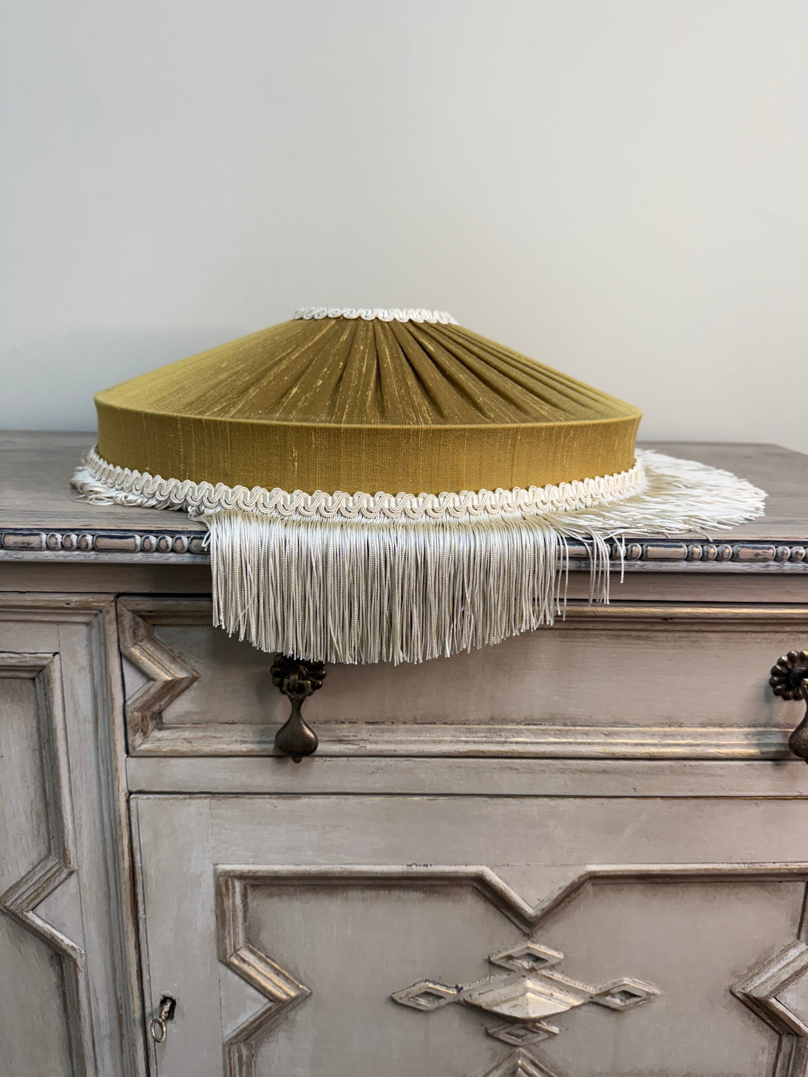 The Peggy Silk Fringed Lampshade - Gold