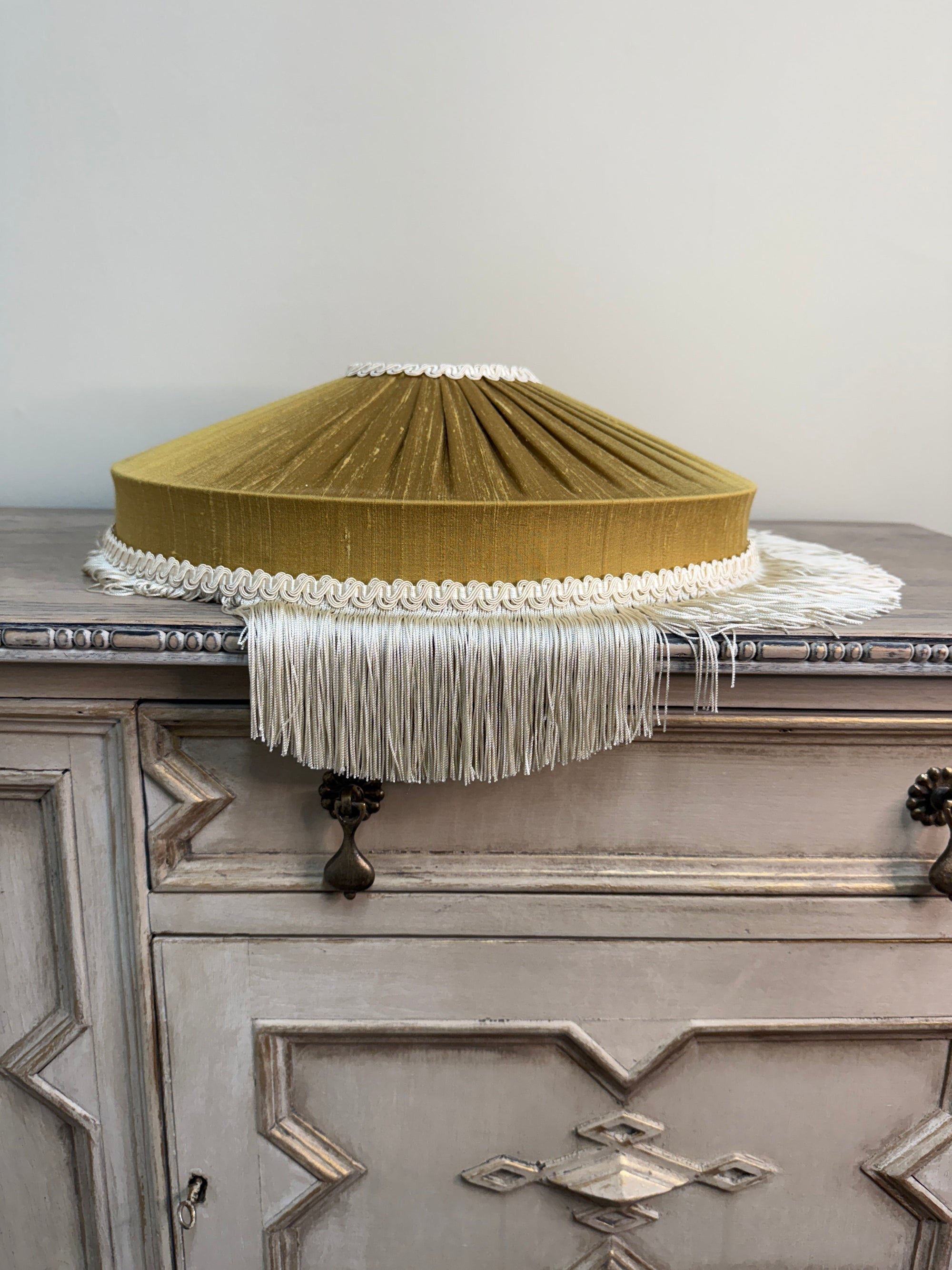 The Peggy Silk Fringed Lampshade - Gold