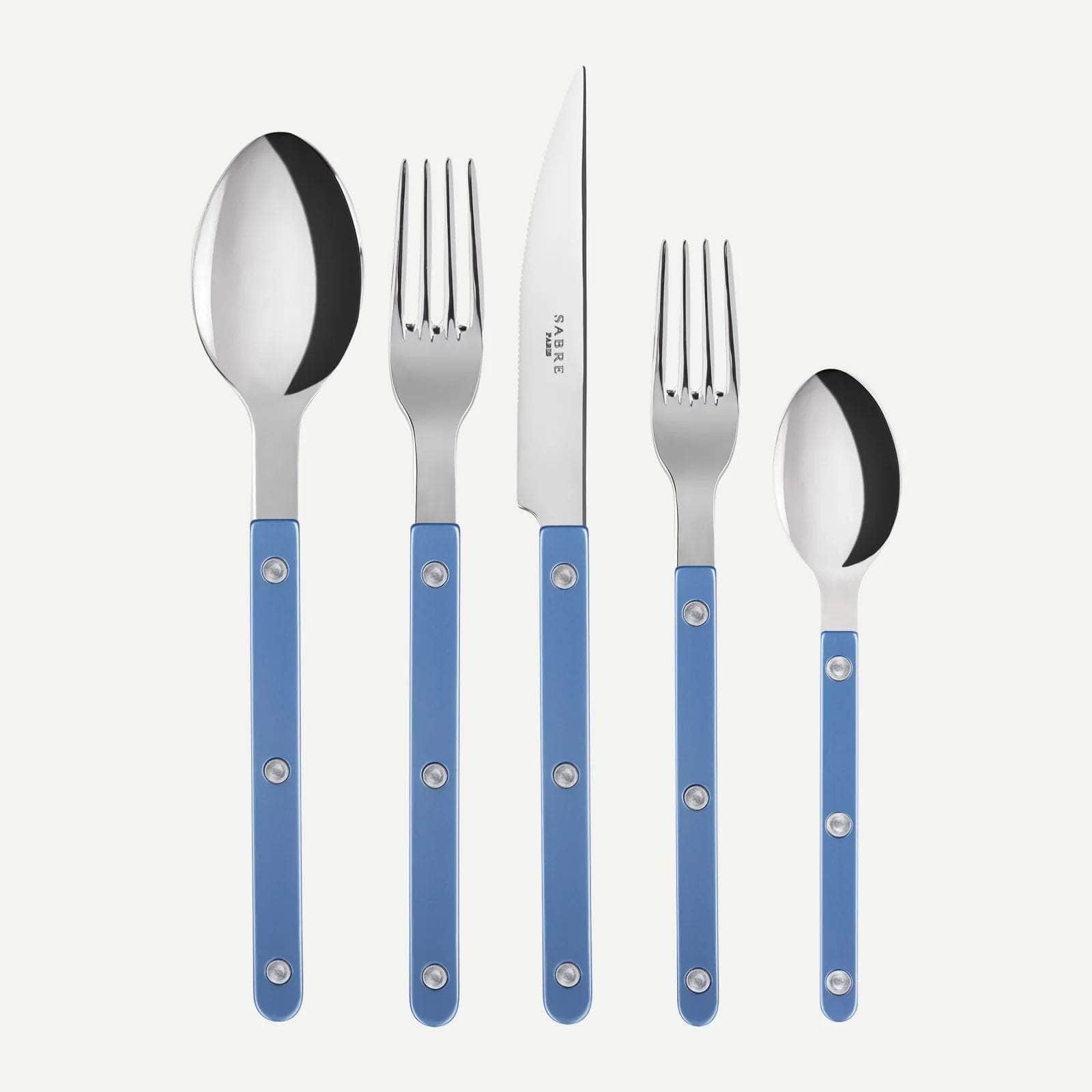 Bistrot Pearly 5pc Cutlery Set, Light Blue
