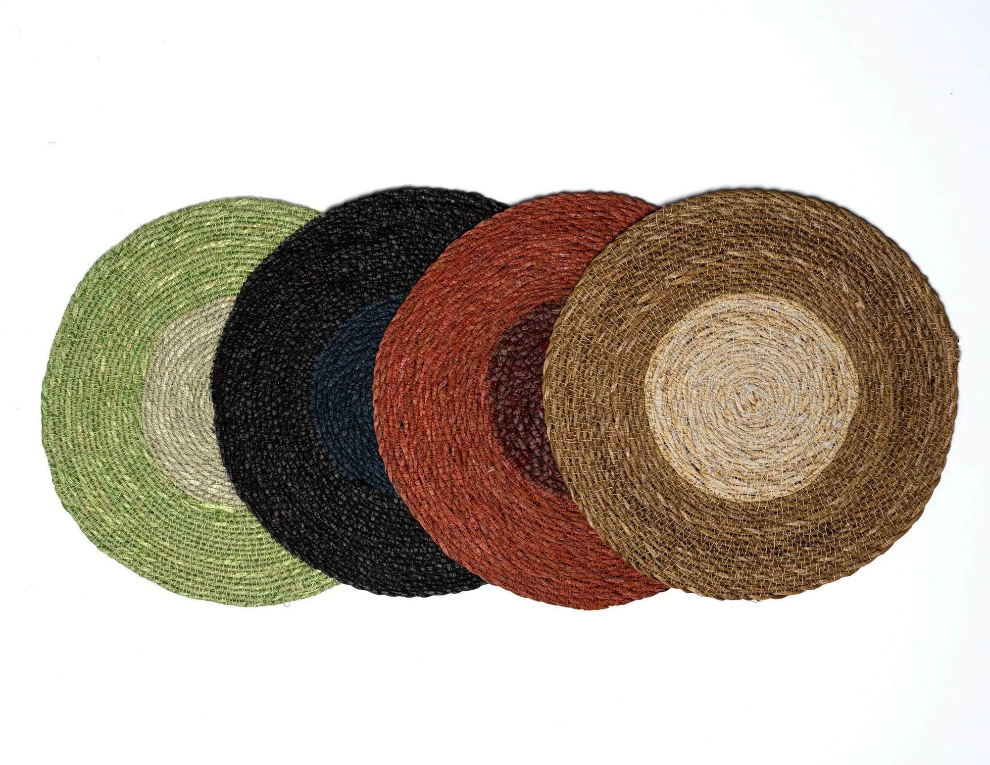 Seagrass Placemats Set of 2 - Dark Green / Grey