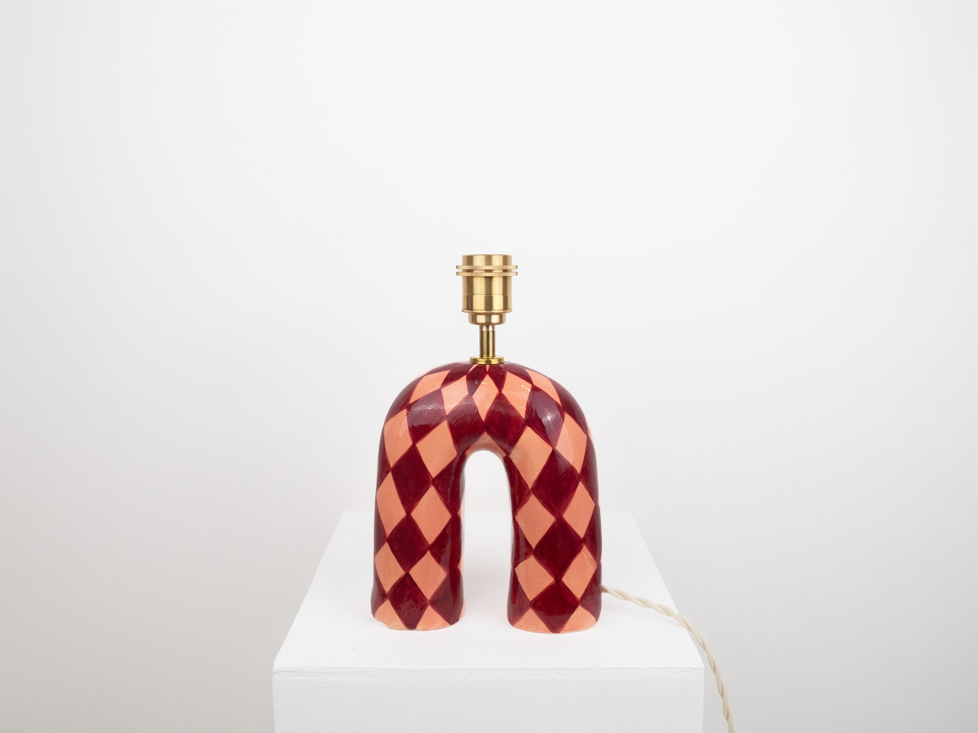 'You' Table Lamp - Maroon Diamonds