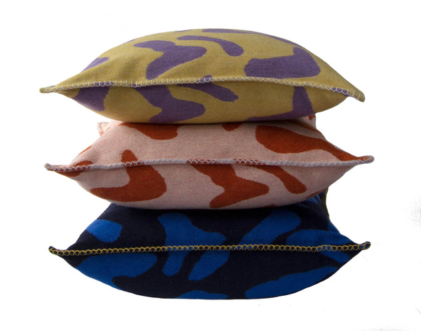 Blue + Navy Scatter Cushion Recycled Wool