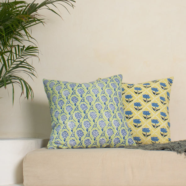 Nikhar Pure Linen Throw Pillow Cover - Lily Green