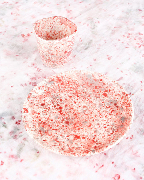 Hibiscus Splatter Linen Tablecloth