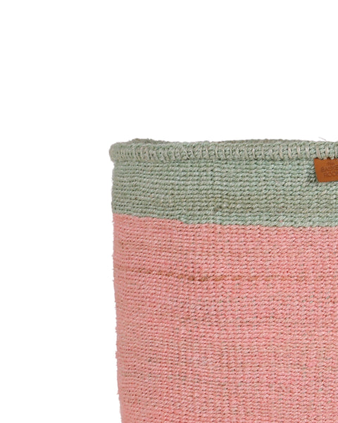 NENA: Dusky Pink and Sapling Green Extra-Large Sisal Basket