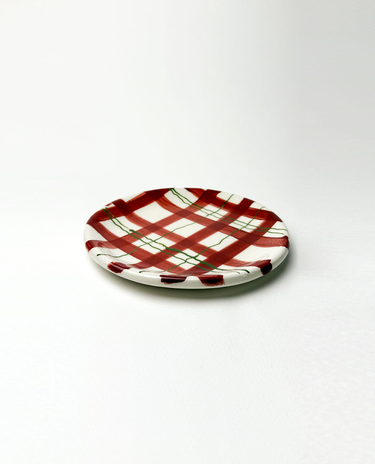 Festive Ceramic Plaid Side Plate