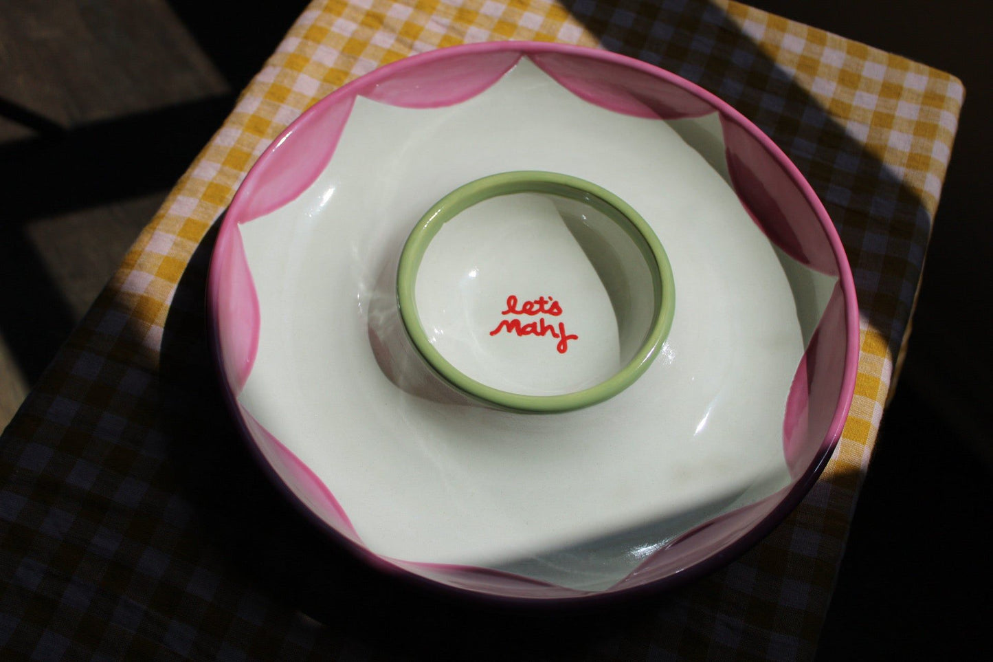 The Mahjong Collection~ Hand-painted Chip and Dip Platter