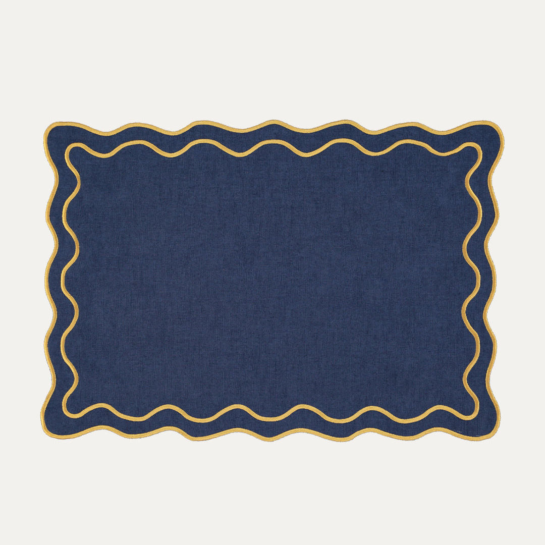 Beja Placemat, Blue with Yellow