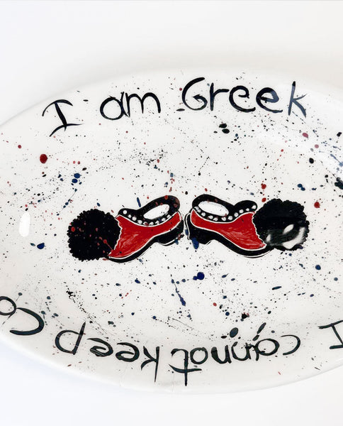 I AM GREEK - Handcrafted Oval Platter "TSAROUCHI"