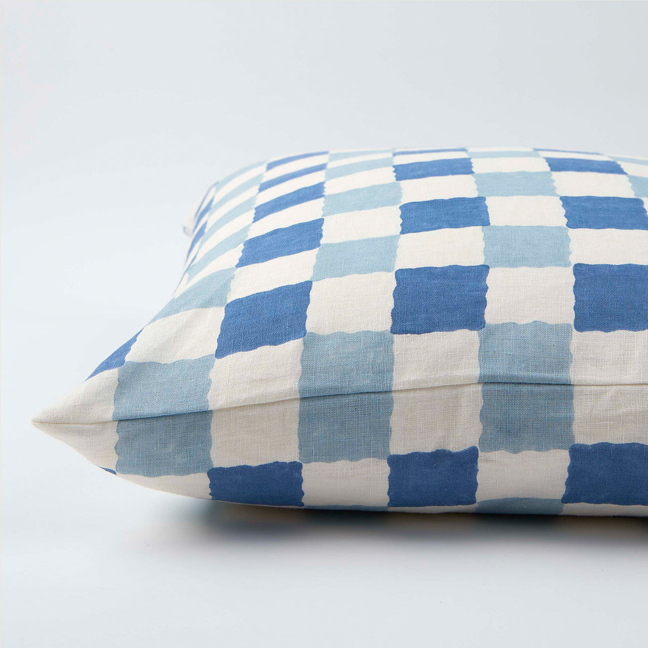 Cushion Chequer Blues 65 x 65 cm