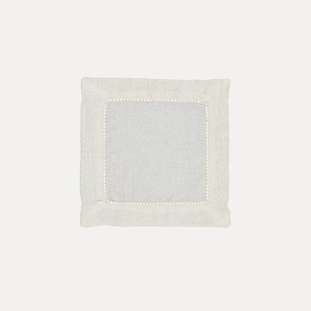 White Cocktail Napkin with Hemstitch