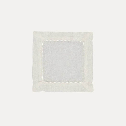 White Cocktail Napkin with Hemstitch