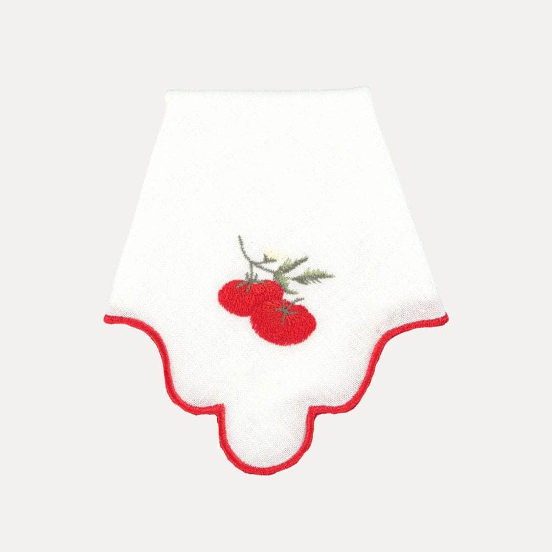 Wavy Red Napkin with Tomato