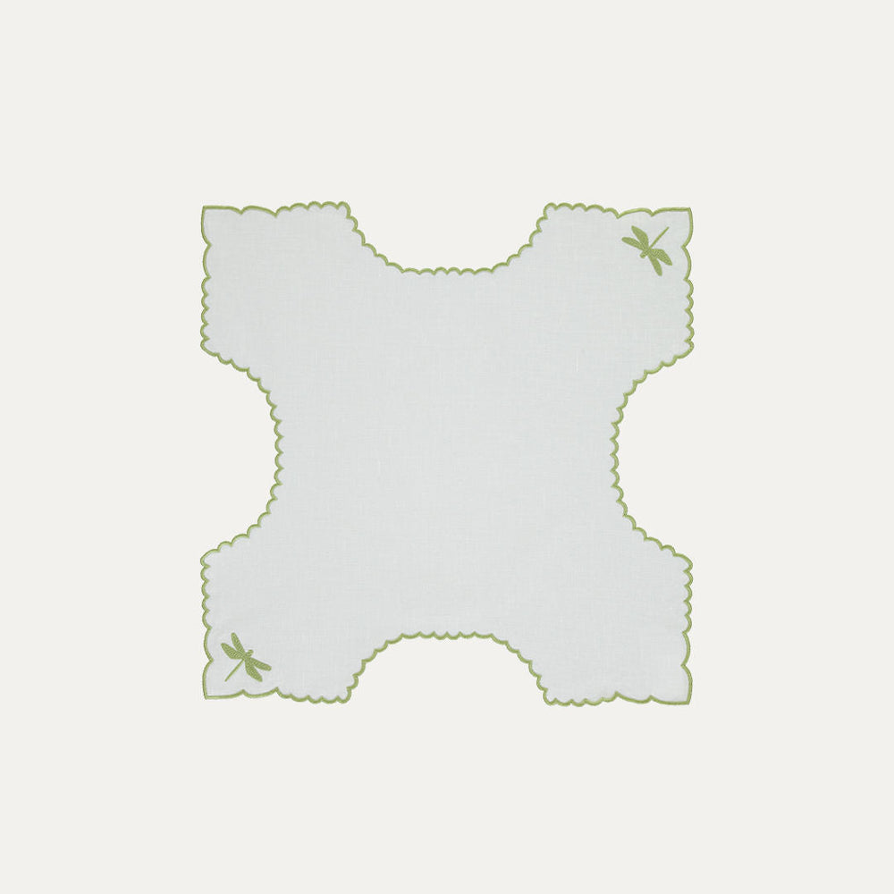 Libelinhas IEA Jug Cloth, White with Green
