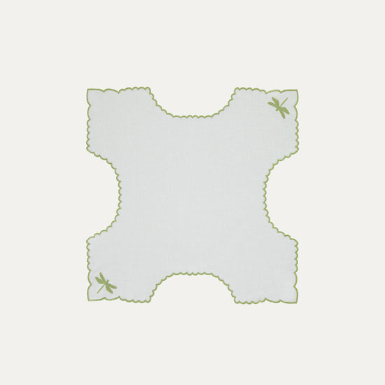 Libelinhas IEA Jug Cloth, White with Green